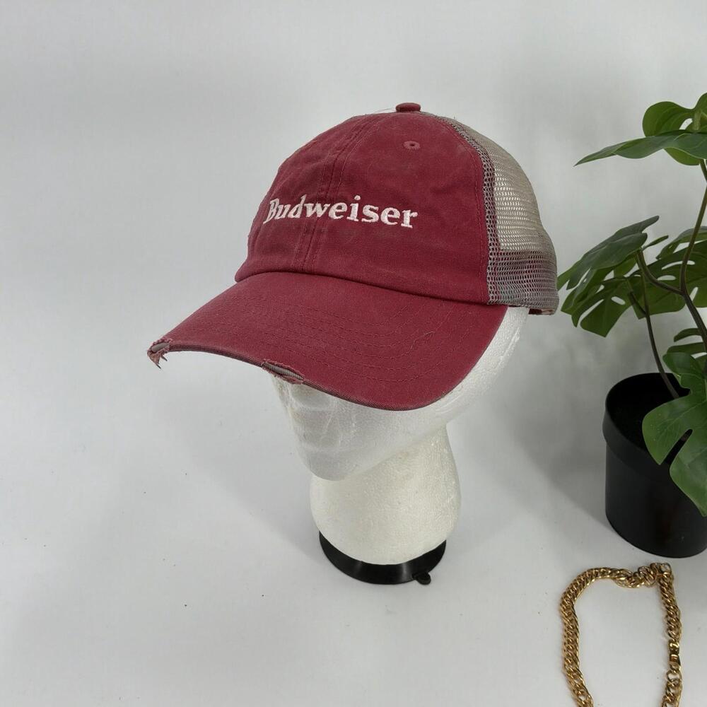 Men’s Budweiser Red Baseball Cap 100% Cotton Snap Back